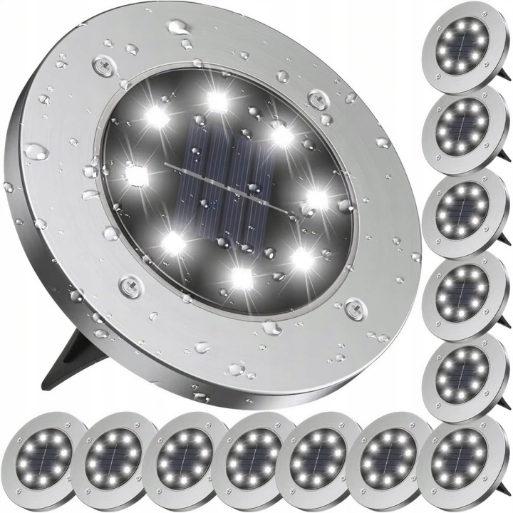 Solární zahradní lampy Disk Led Lampičky Zemní zapichovací disky Nájezdové