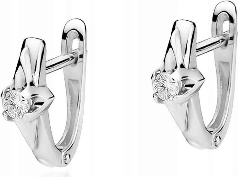 Zlaté náušnice 585 podlouhlé s briliantem 2,10 g klasické jako dárek 14k