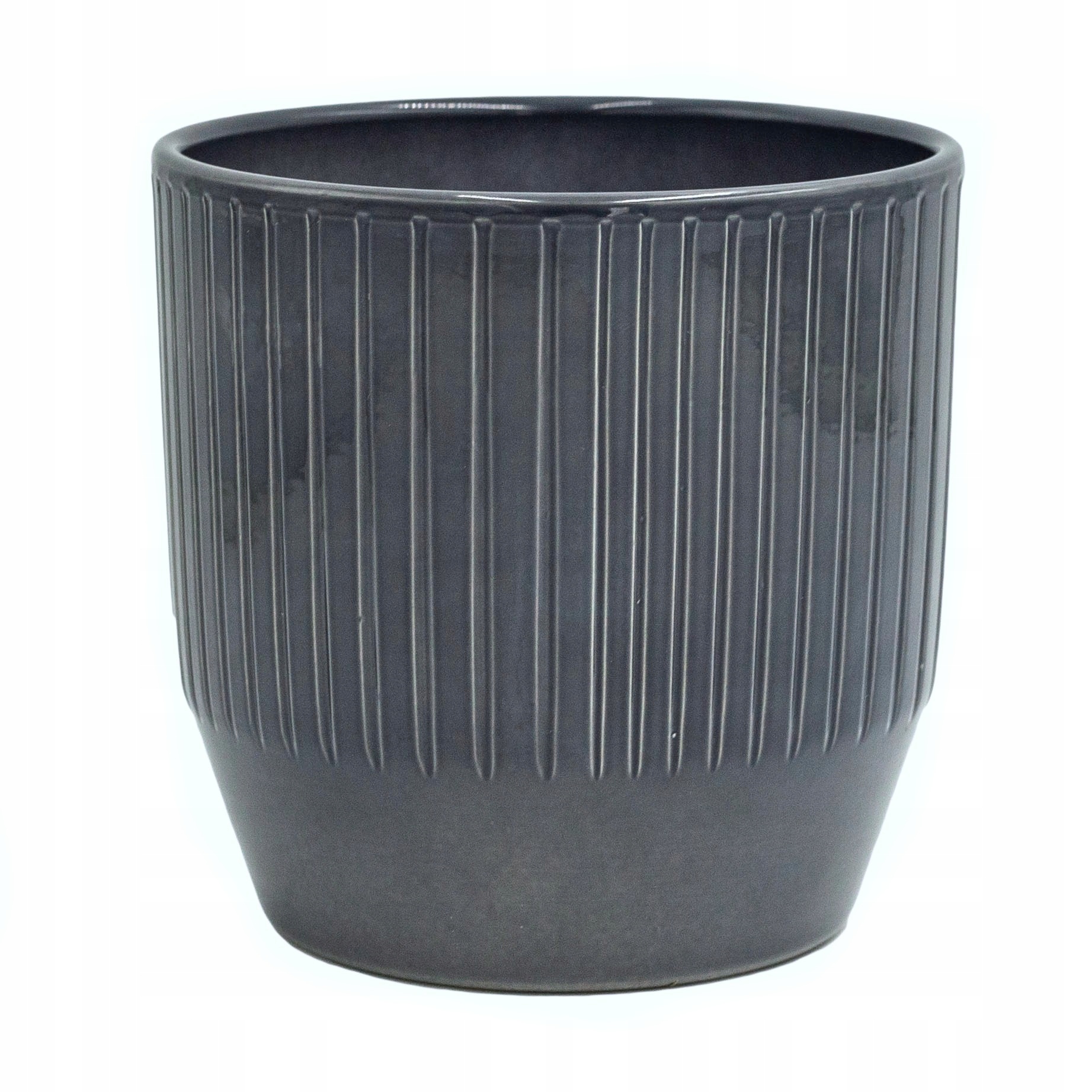 

Osłonka ceramiczna Ø 14 cm żłobiona Pasy grafitowa