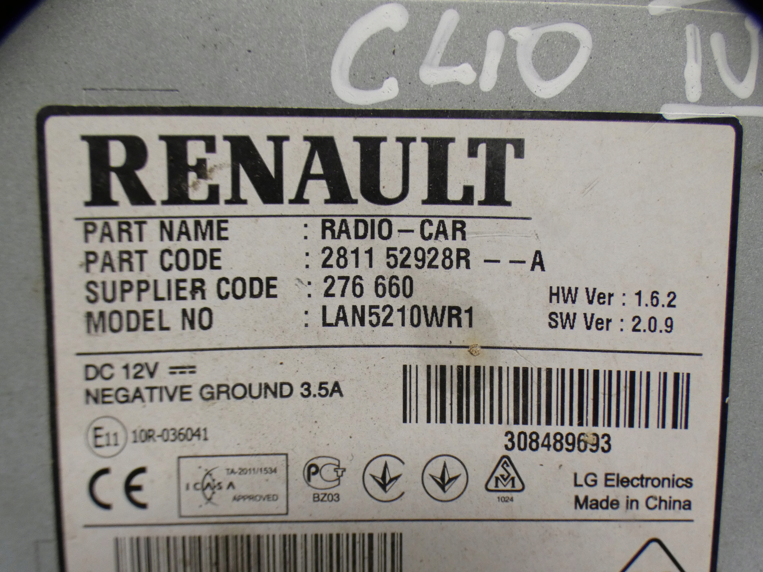 RENAULT CLIO IV RADIO Navigation 281152928R