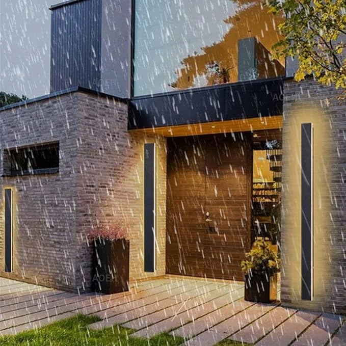 Aluminiové Vonkajšie Nástenné Svietidlo Vodotesné Led IP65 115CM 3000K 40W Čierne