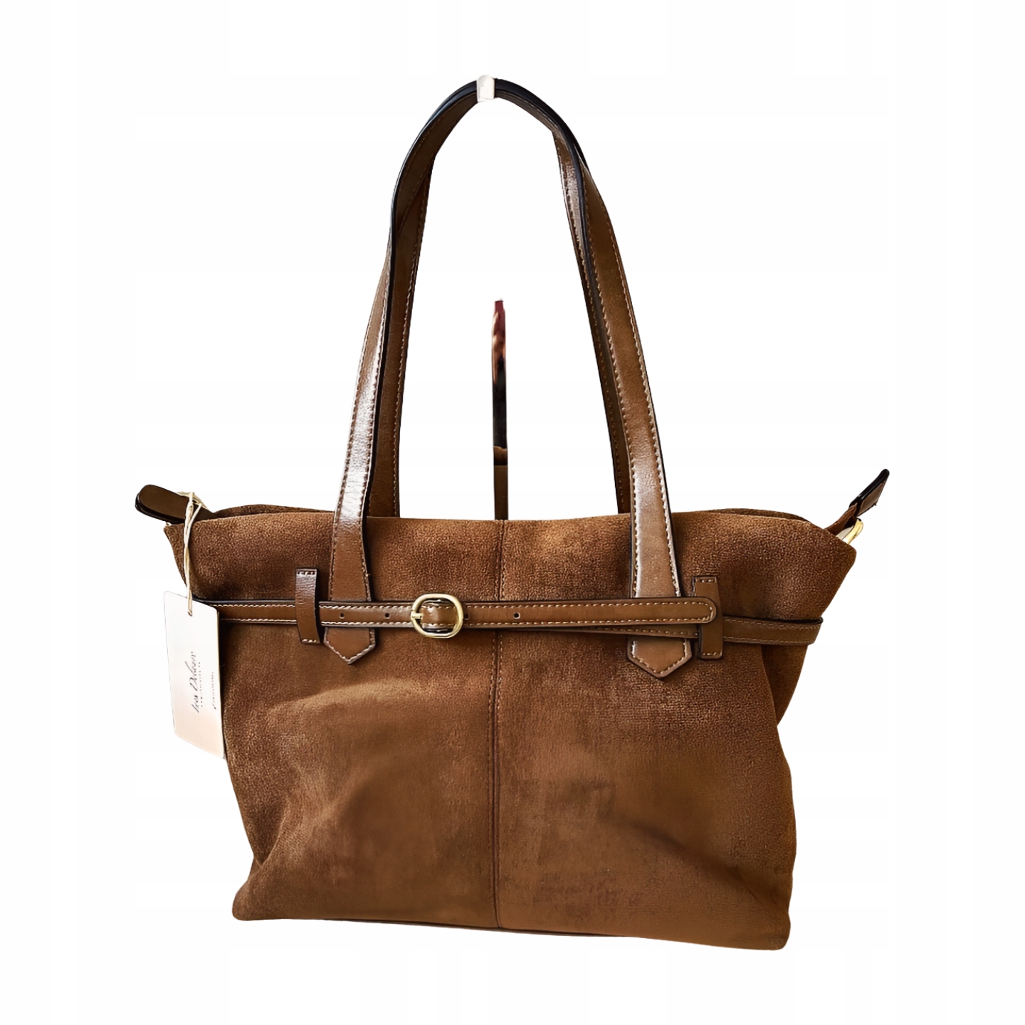 Ines Delaure kabelka shopper tmavě béžová ekosemiš