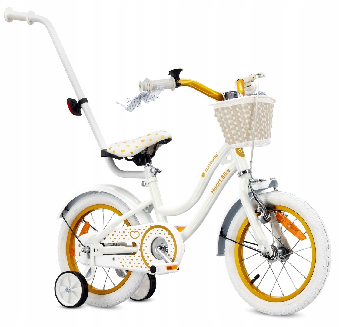 Rower dla dziewczynki 14 cali Rower dziecięcy Pchacz kółka boczne Koszyk