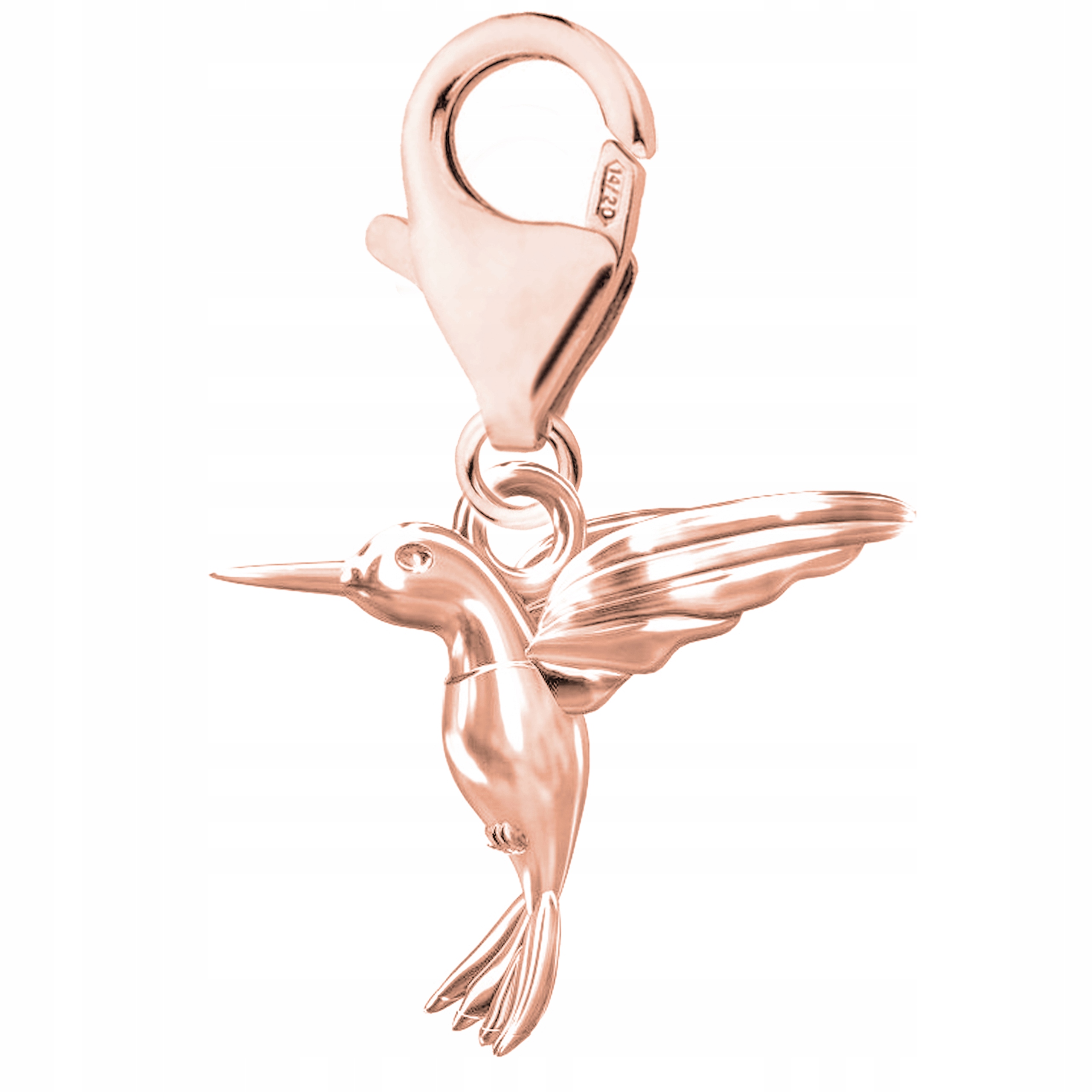 Růžový závěsný přívěsek Kolibřík Pták stříbro 925