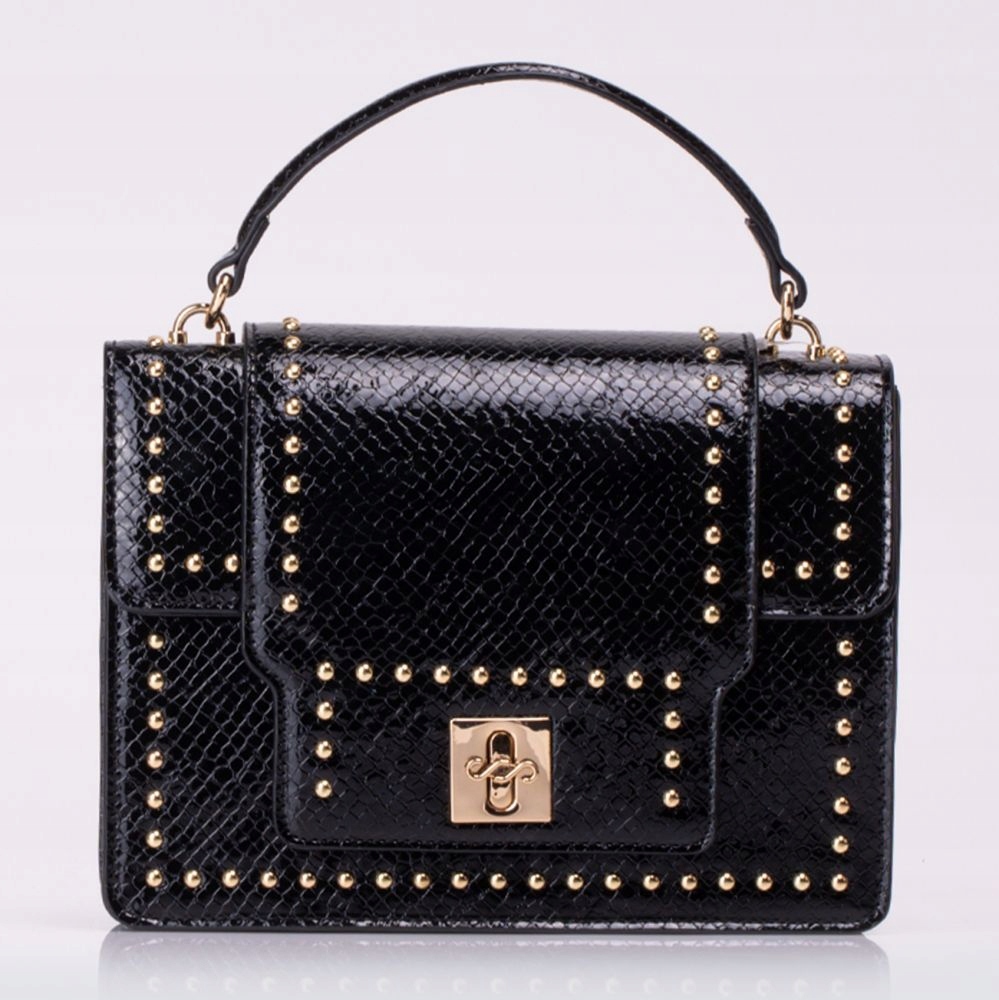 Černá Malá Metalická Vizitková Kabelka Femestage