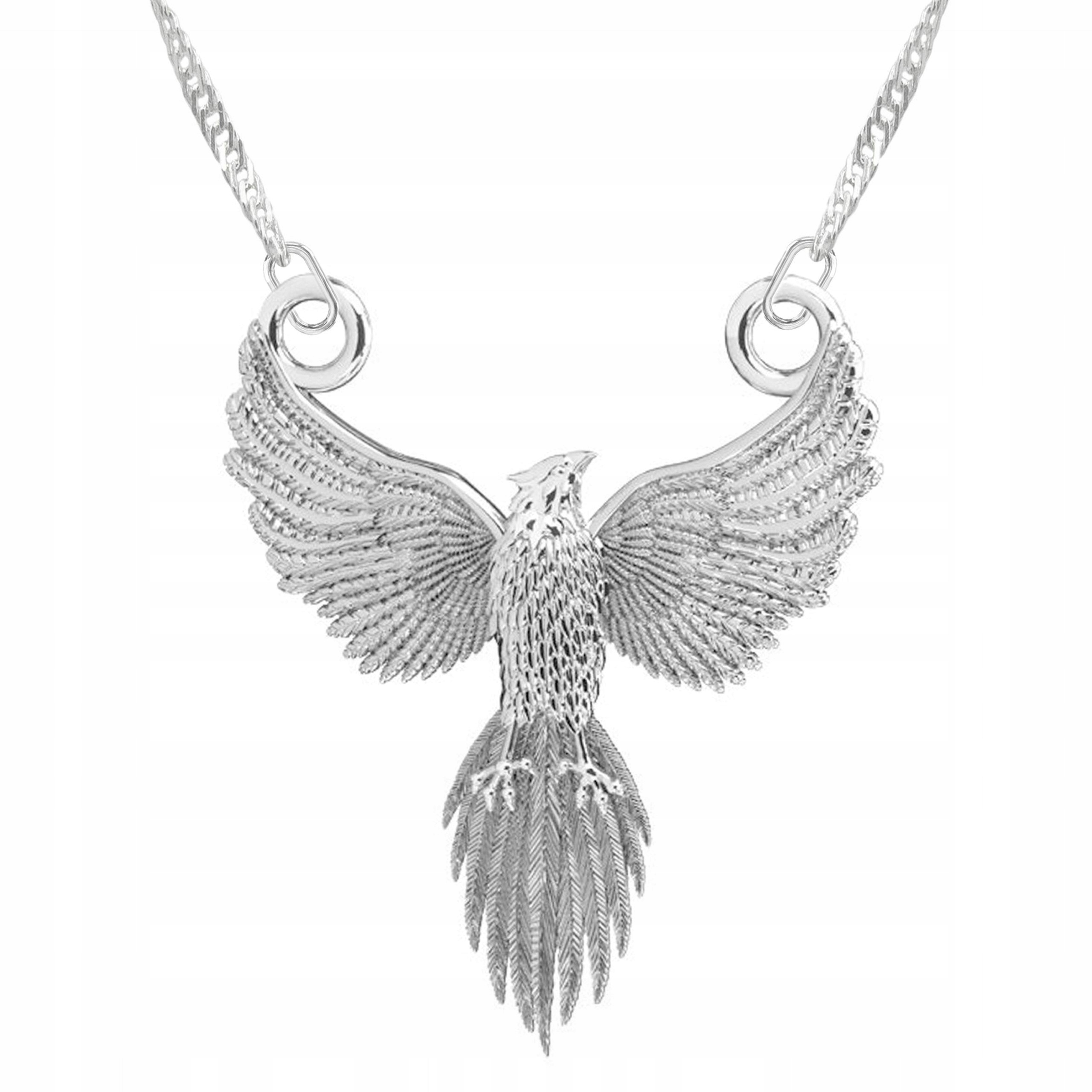 Stříbrný náhrdelník s Fénixem Pták Bird Legendární Fénix Fenix Stříbro 925