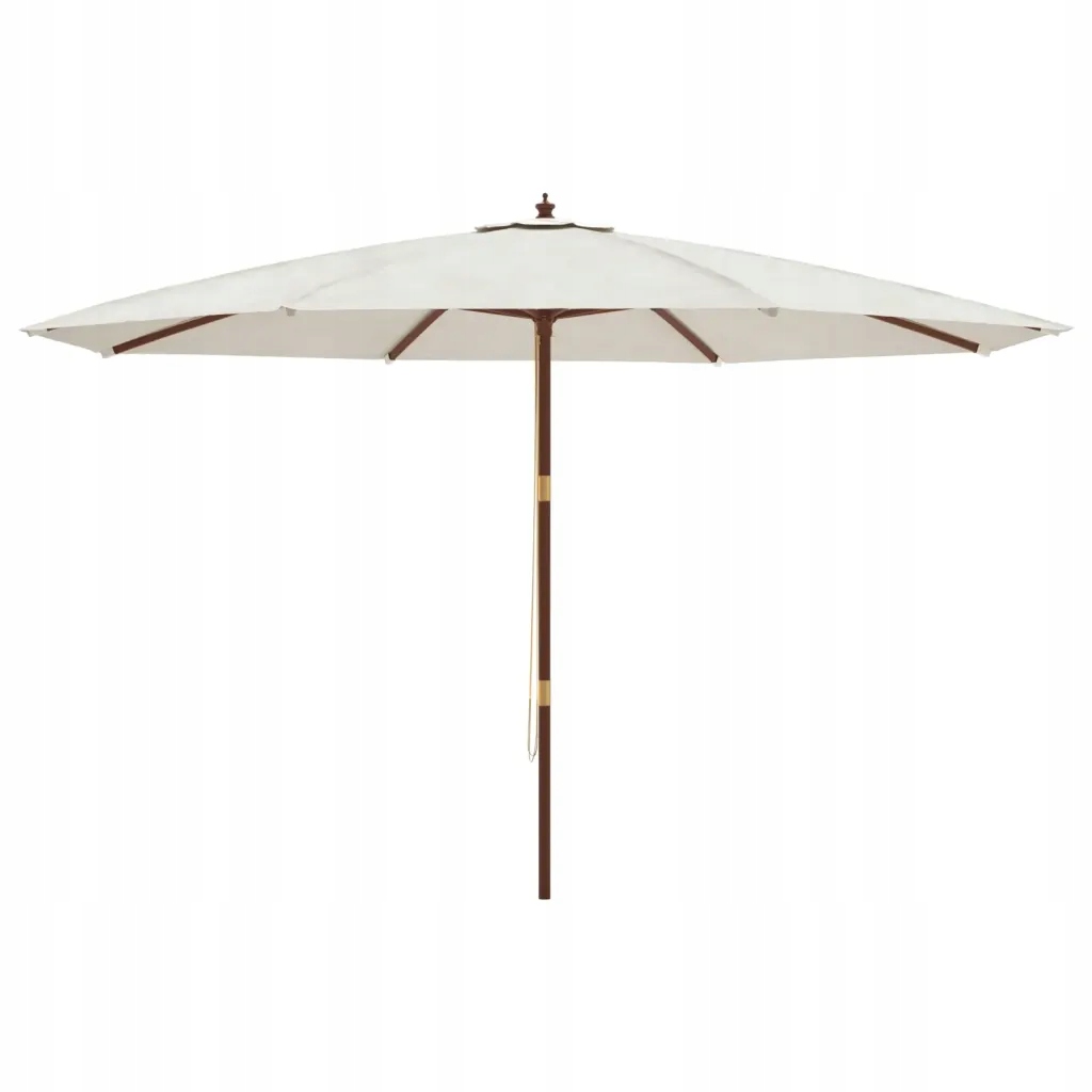Parasol ogrodowy na drewnianym słupku 400x273 cm piaskowy