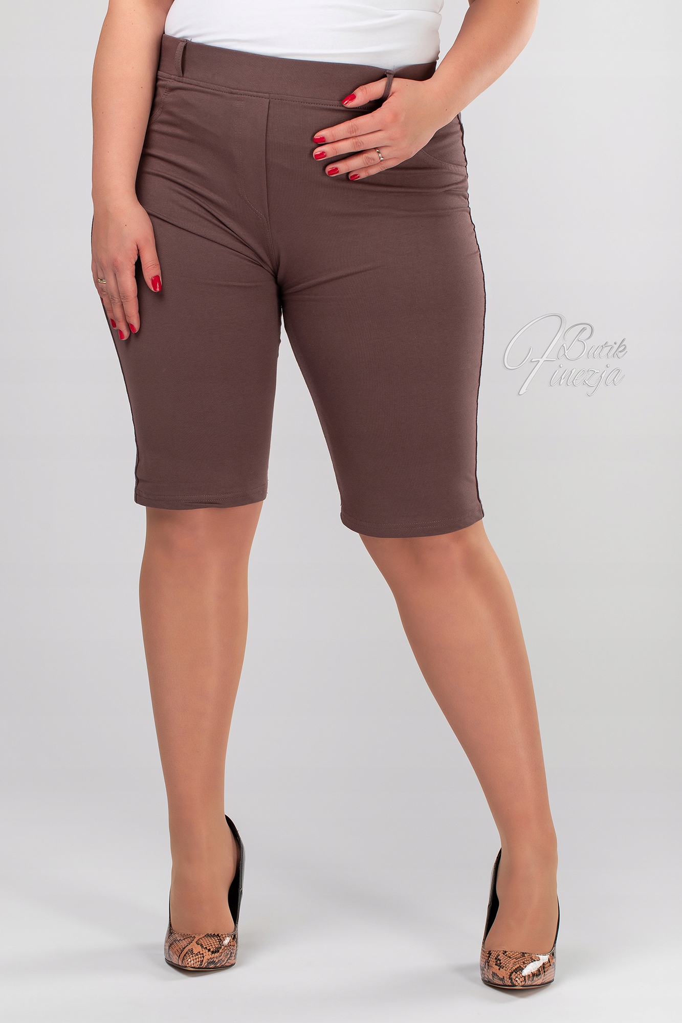 Spodenki dresowe 3XL brązowe kawowe plus size Marka inna