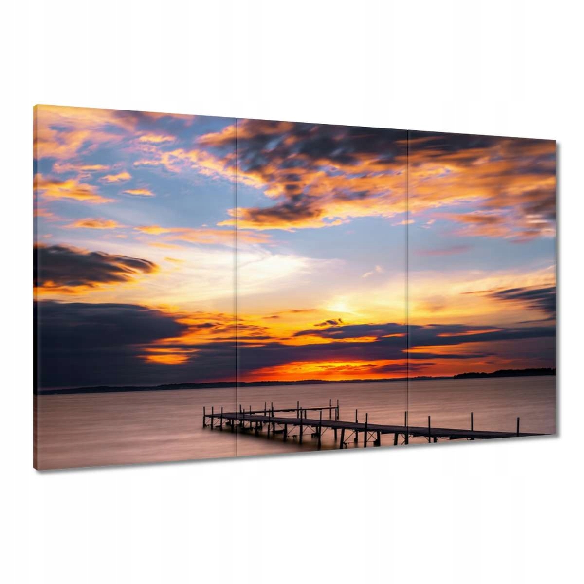 Obrazy 120x80 Most jezero Západ