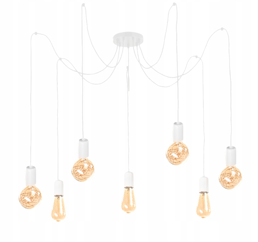 Moderní lampa Spider Pavouk E27 Led Edison Barevné kabely