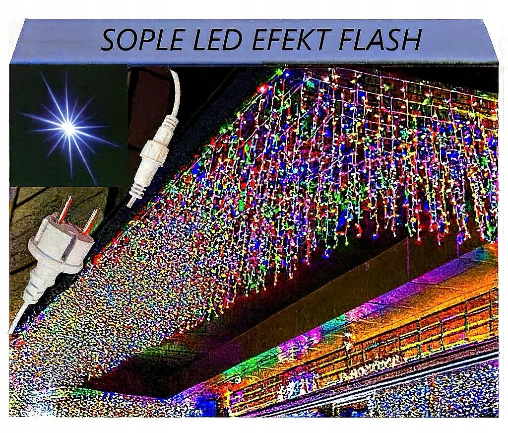 Rampouchy 500 Led Záclona Venkovní Osvětlení IP44 Flash barevná 22M
