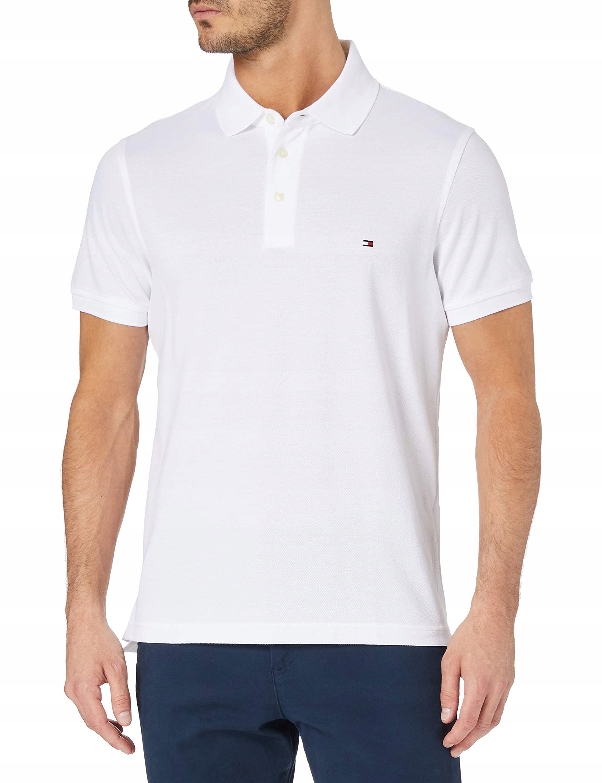 Tommy Hilfiger pánské polo, Slim, bílé, XXL