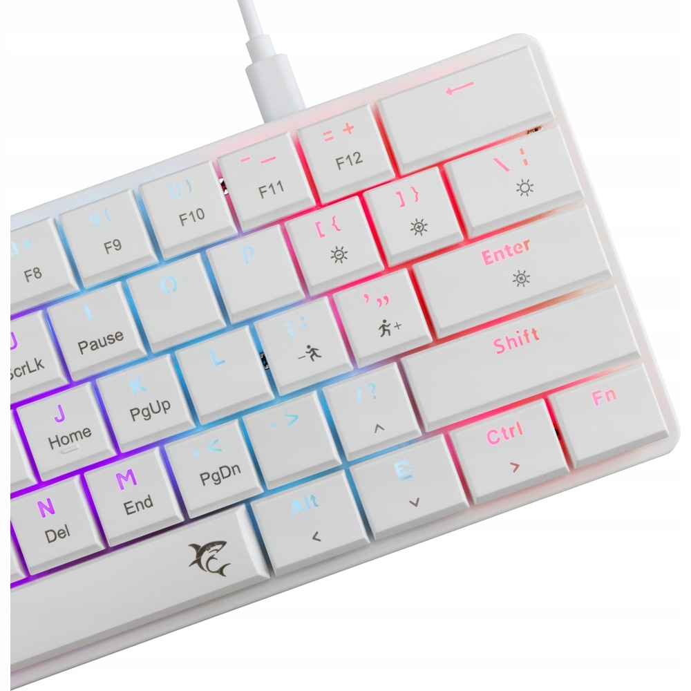 Herní drátová klávesnice White Shark, kompaktní, podsvícená, Usb-c