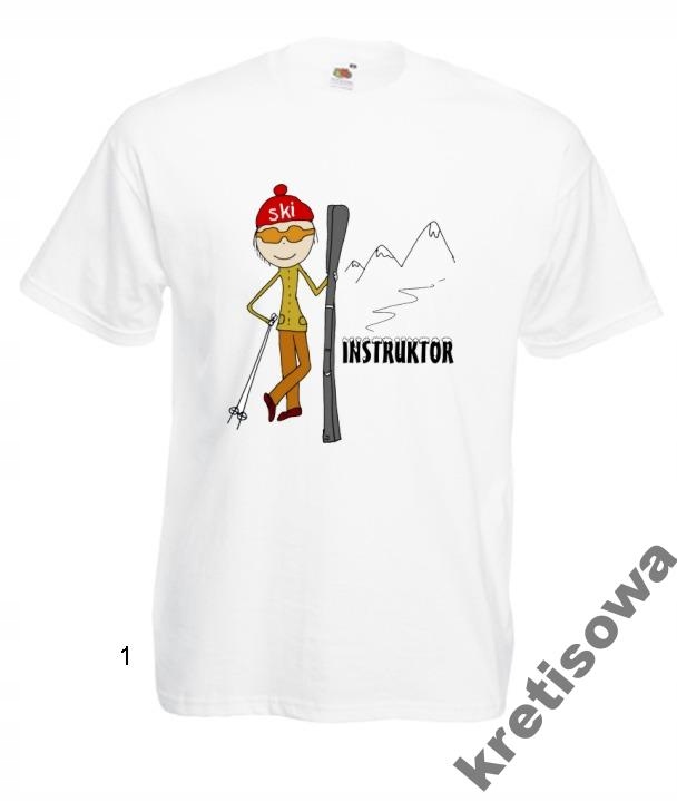 

Kolorowe Koszulki Narty Snowboard Deska Zima Wzory