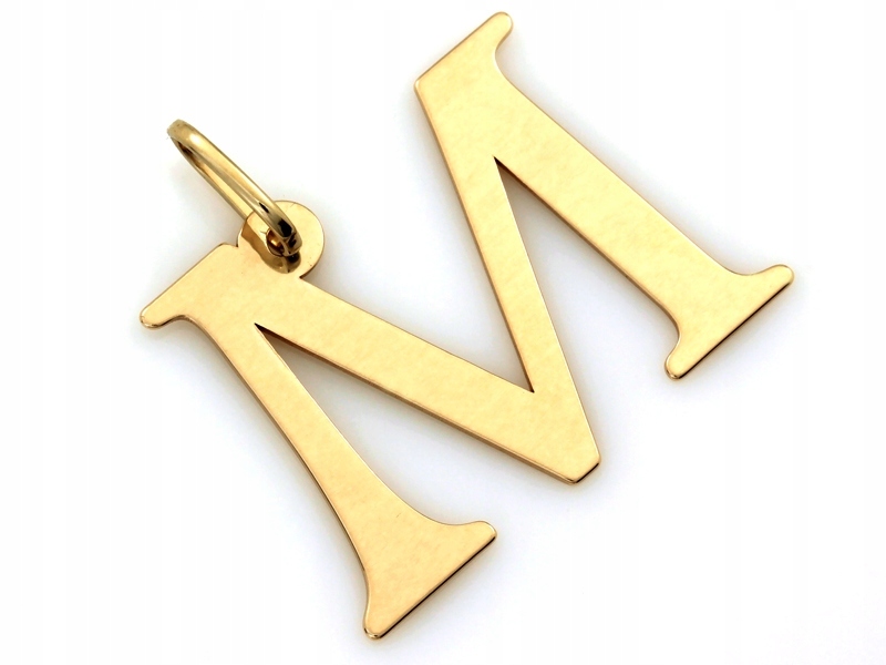 Zlatý přívěsek Písmeno M ze žlutého zlata pr 585, váha 1.15 g jako dárek 14k