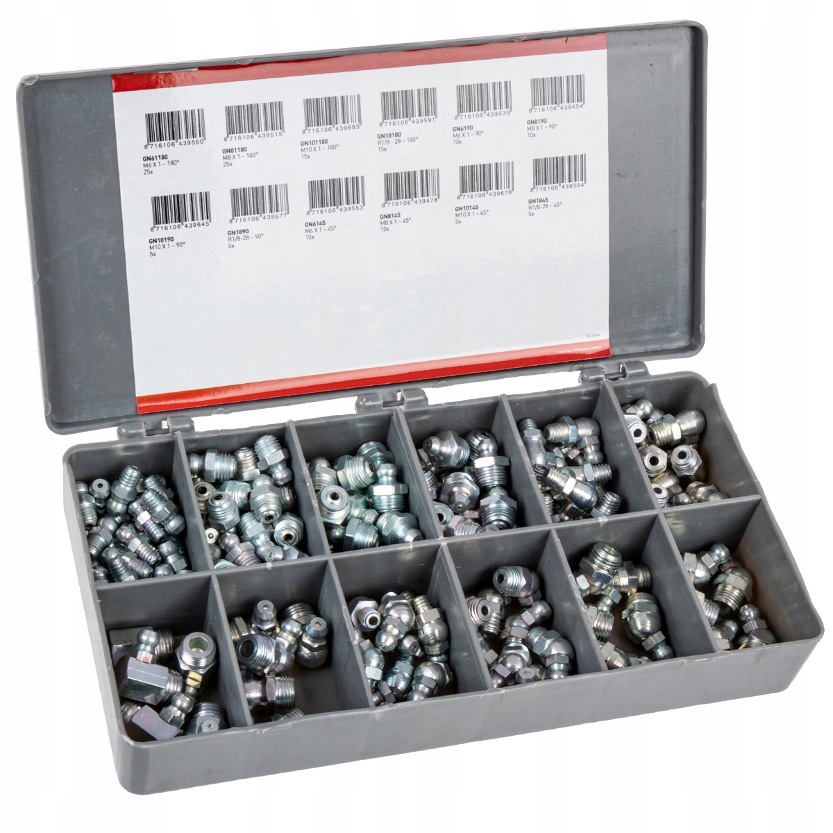 

Zestaw smarowniczek kalamitek 140szt. kpl. Kramp