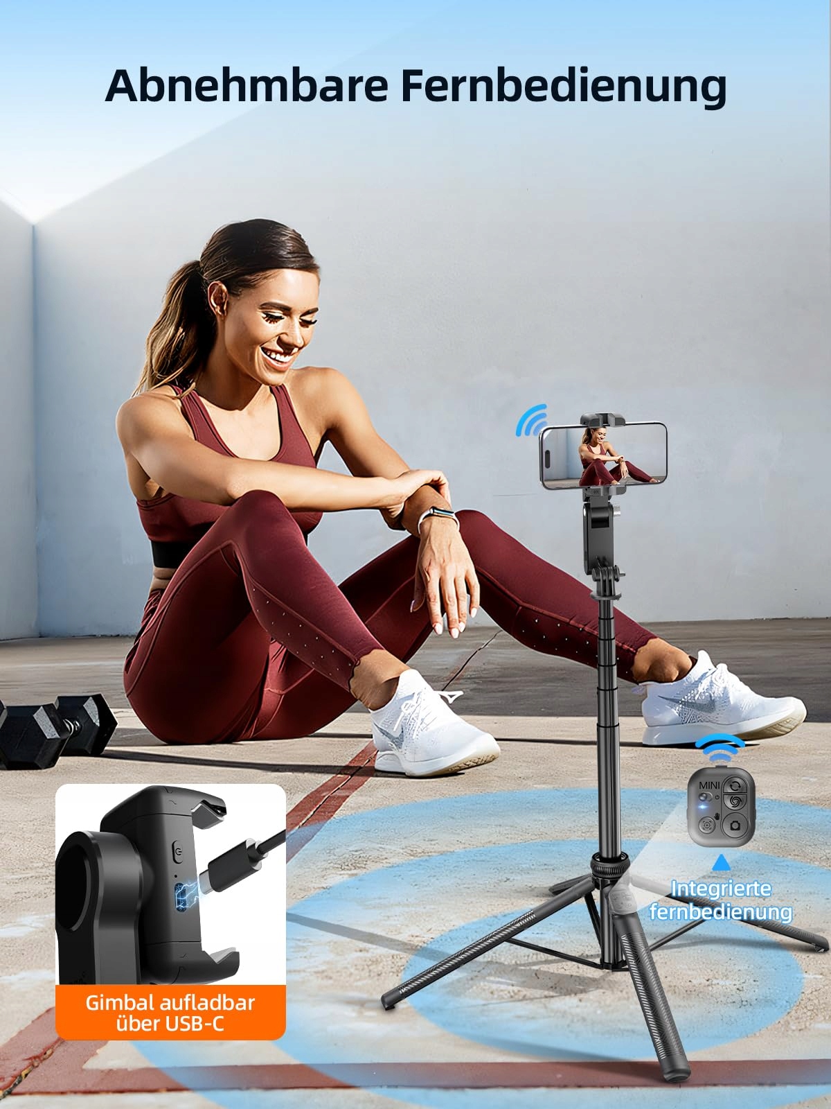 ROLLEI Easy Creator Gimbal AI Tracking Selfie Stick Statyw Telefonu — miniatura 6