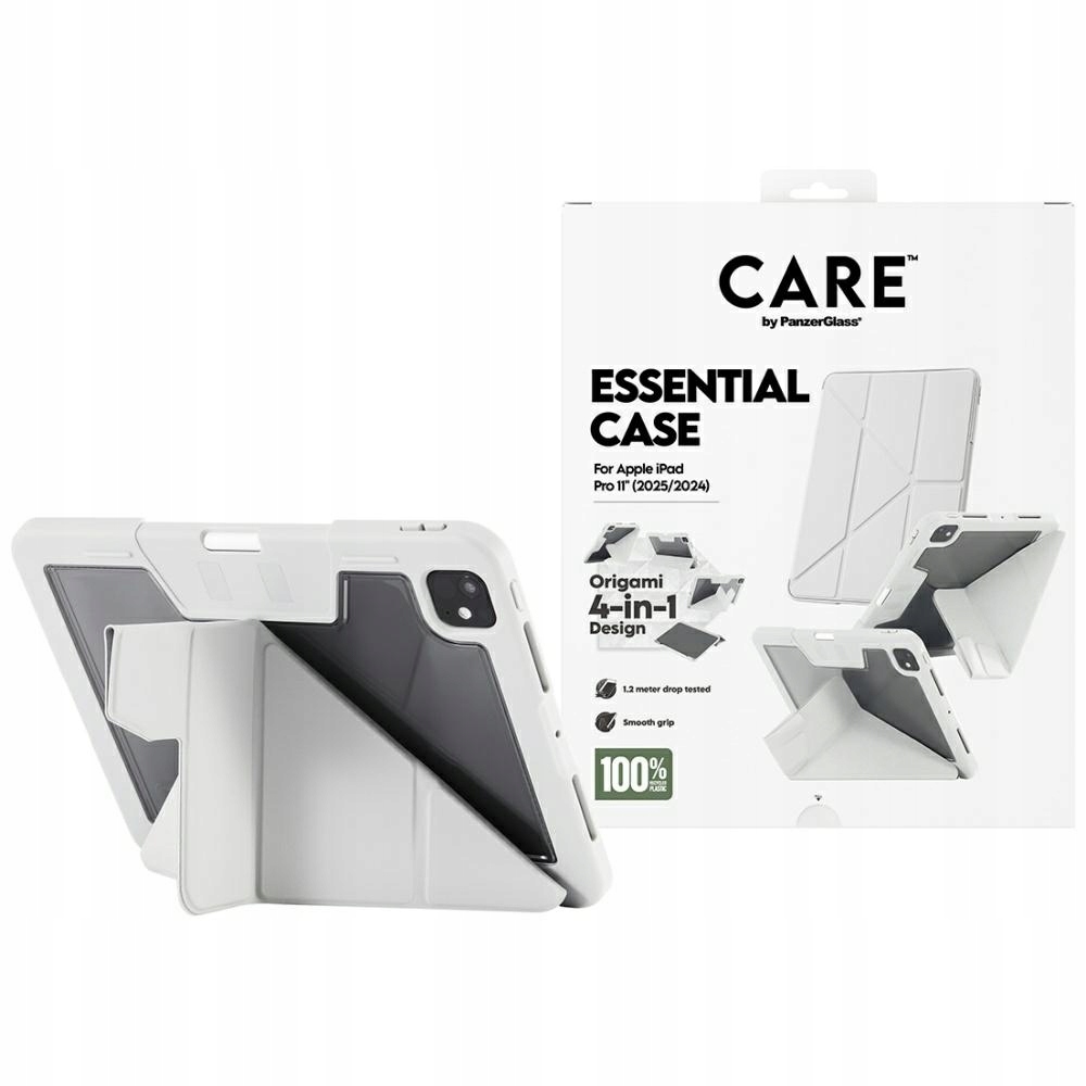 Pouzdro Care by PanzerGlass Y fold pro iPad Pro 11" (2025/2024) světle šedé