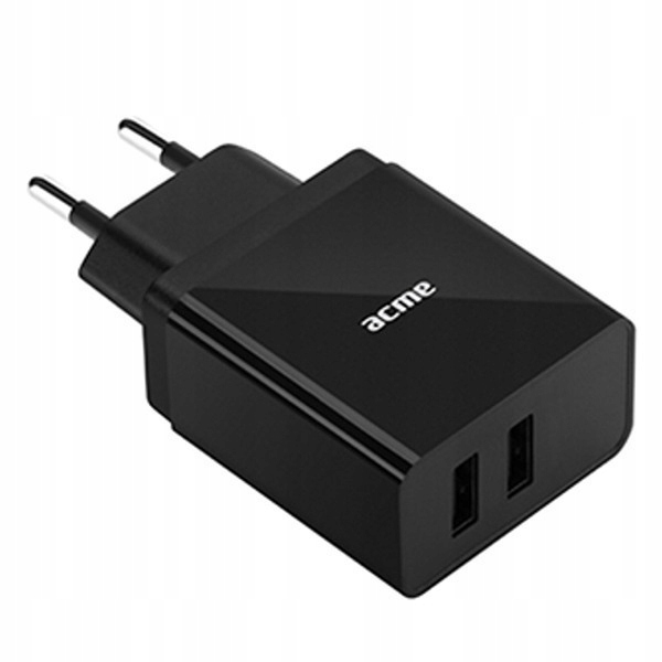 

Acme Wall charger CH205 2 x Usb Type-A, Black, DC
