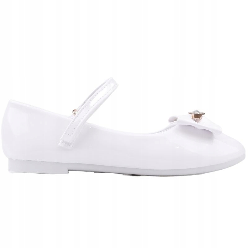 BIAŁE BALERINKI BUTY KOMUNIJNE DLA DZIEWCZYNKI Kolor biały