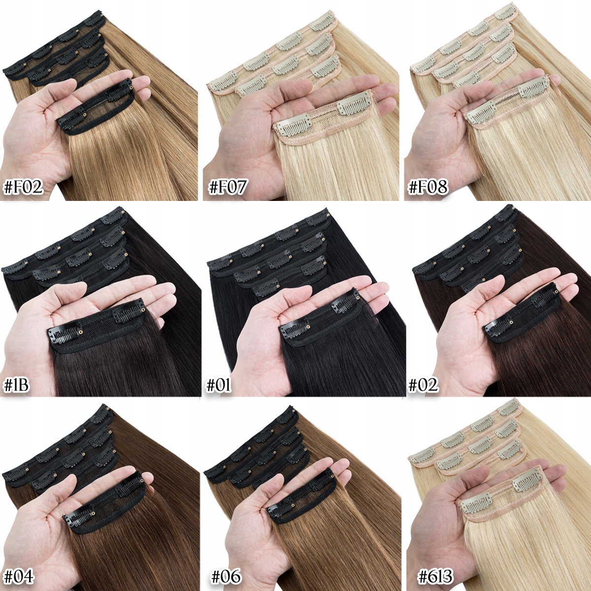 35cm 4taśmy niewidoczny Clip In on 100% WŁOSY Typ włosów naturalne