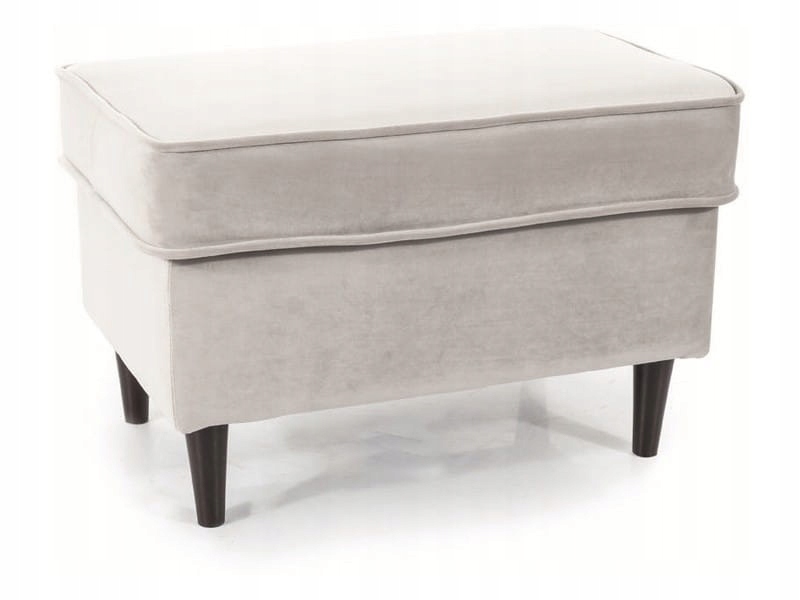 Podnóżek tapicerowany RON VELVET jasny szary