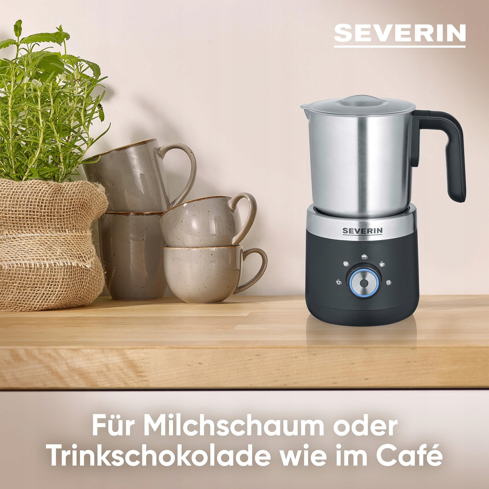 SEVERIN Elektryczny Spieniacz Do Mleka Czarny Srebrny — miniatura 4
