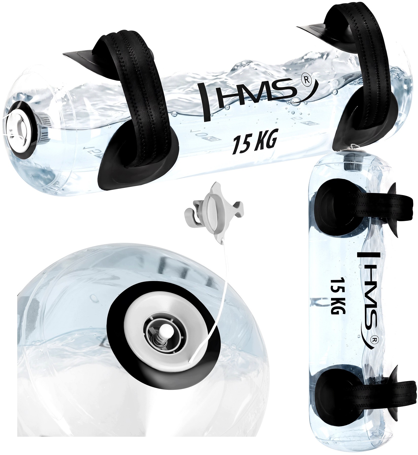 Tréninkový vak na naplnění vodou aqua powerbag 15 kg, nožní pumpa Hms