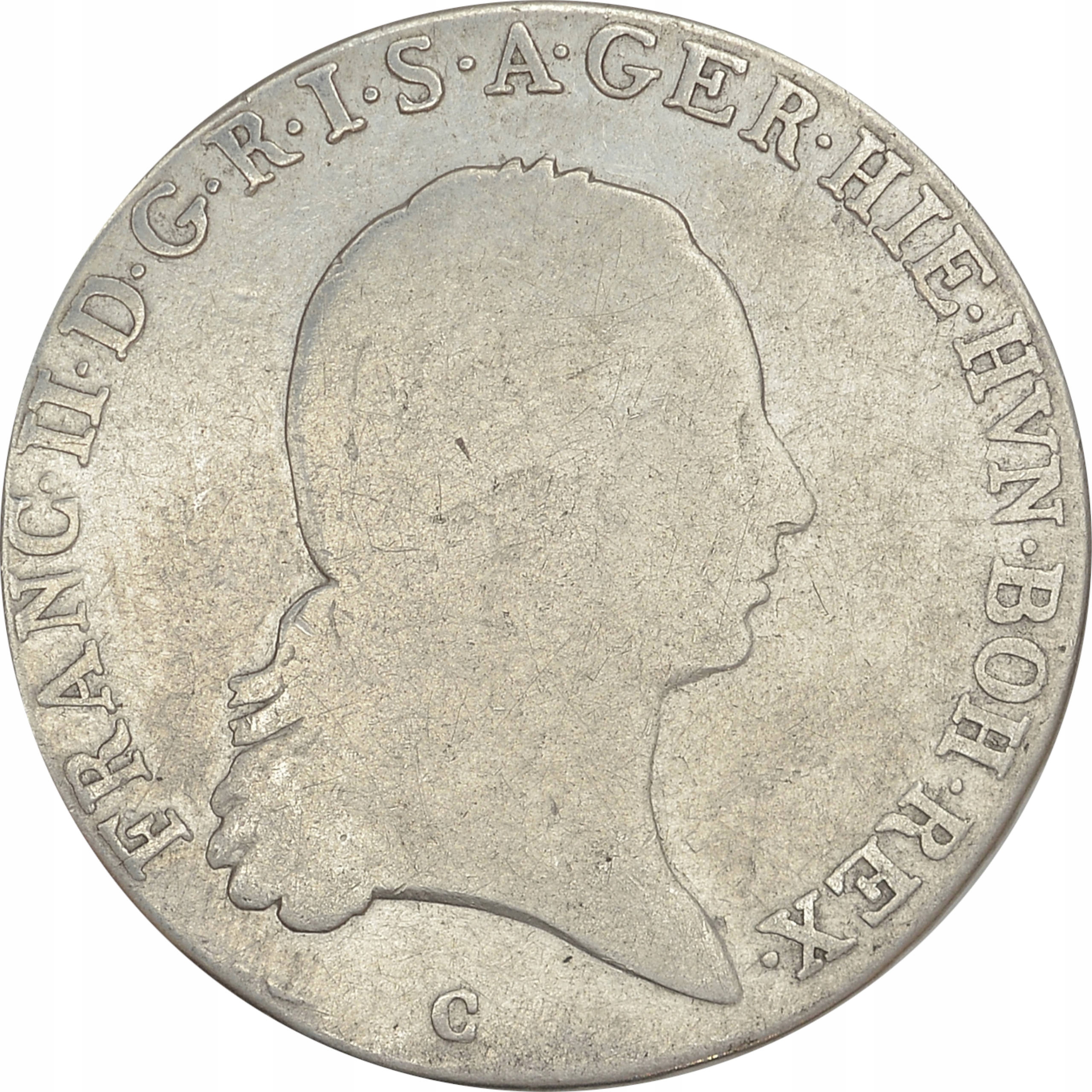 17.hyr.AUSTRIA, FRANCISZEK II, 1/2 TALARA 1797 C