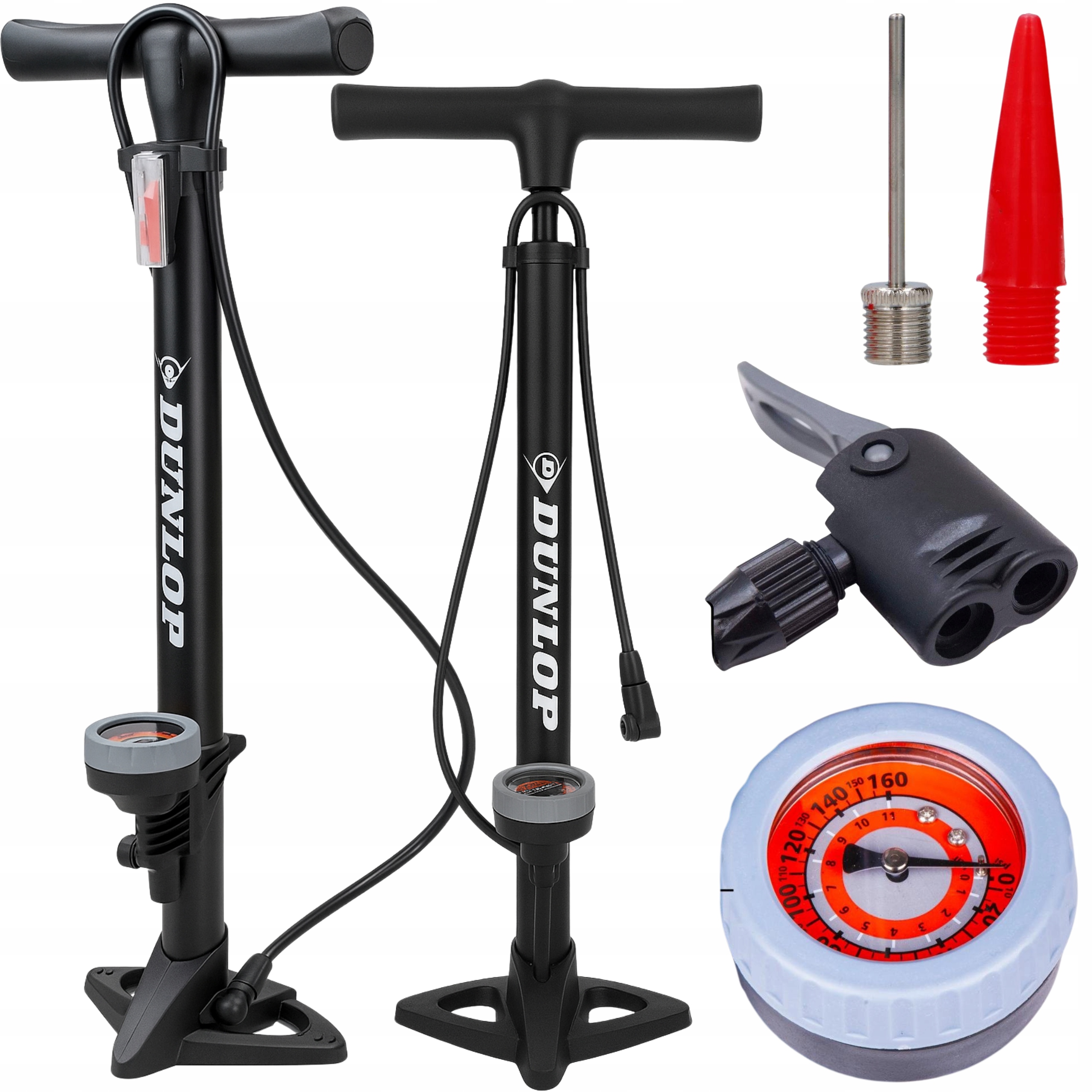 POMPKA ROWEROWA do roweru Z MANOMETREM ręczna Samochodowa podłogowa DUNLOP
