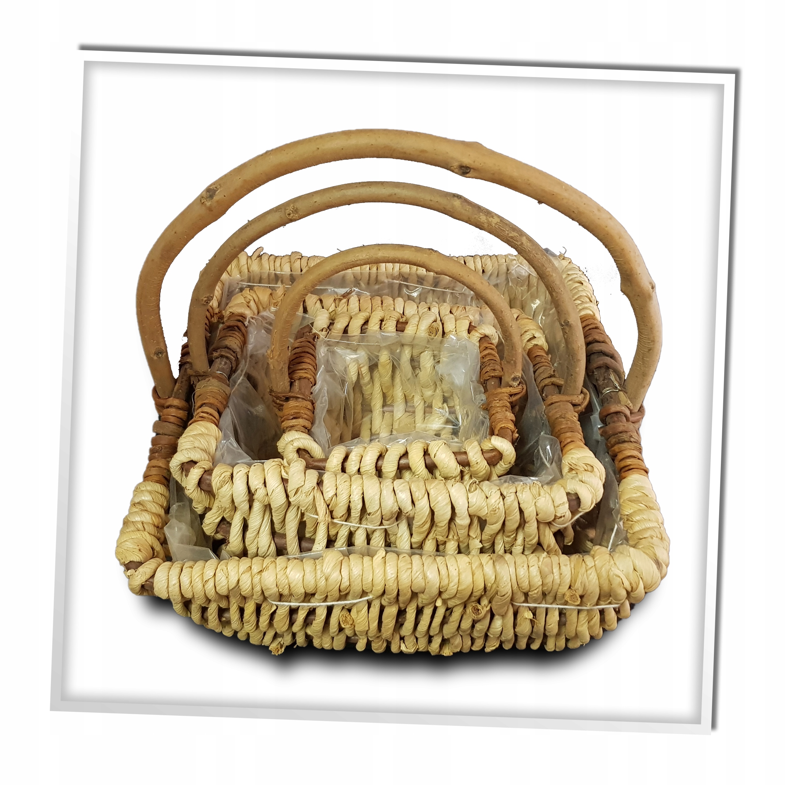 ZESTAW 3 KOSZY Wiklinowych DONICZKA MASA PAPIEROWA EAN (GTIN) 8356335131318