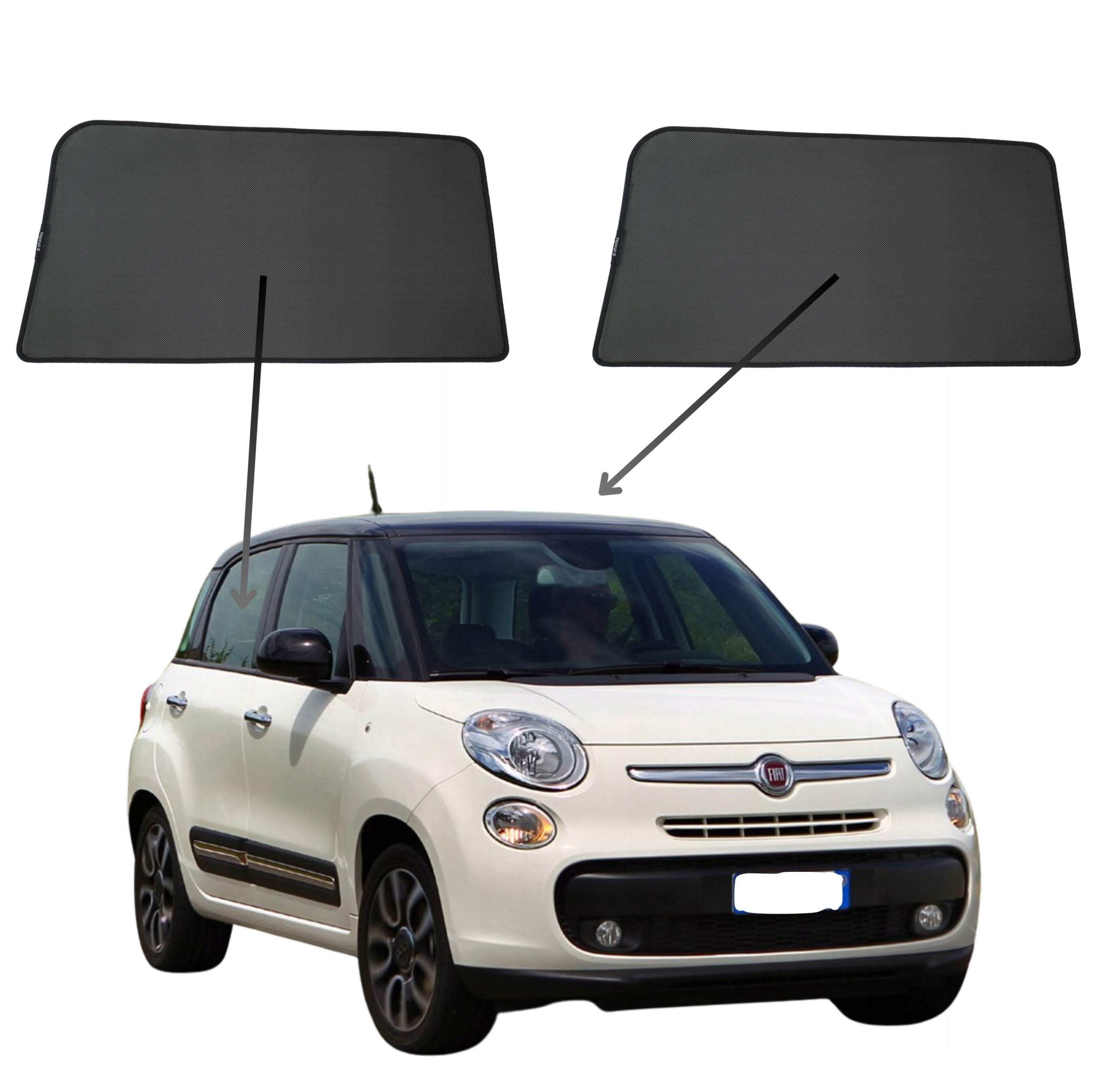 Protislnečné clony do Fiat 500L, 2012-2022, na magnety, sada 2ks