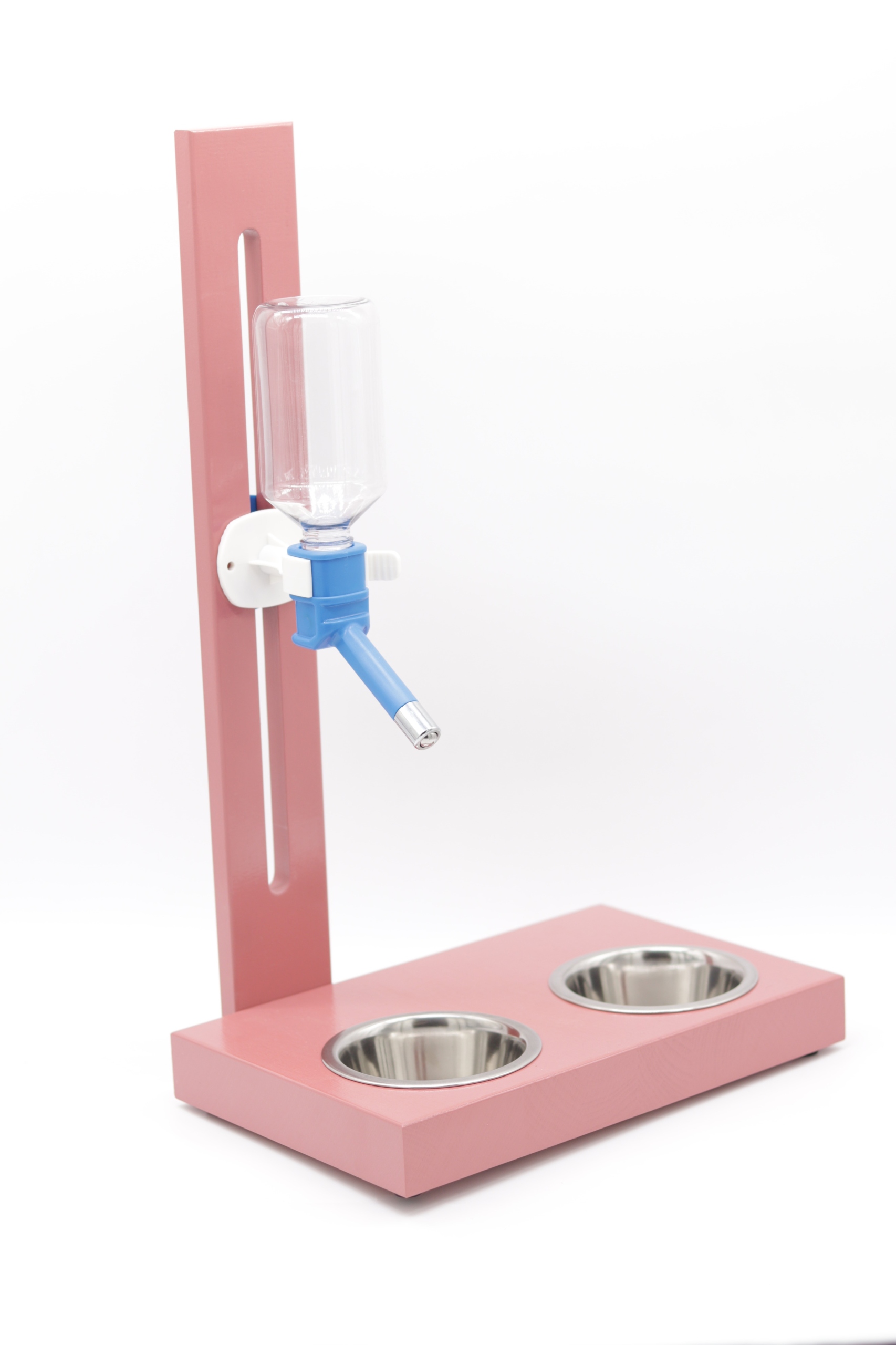 Levně Stojan s automatickým napáječem, Dávkovač vody pro psa a kočku Dvojitá miska