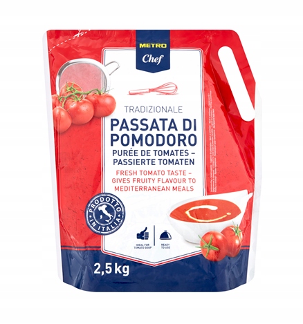 Metro Chef Passata 2,5 kg pro omáčky, pizzu a italské pokrmy