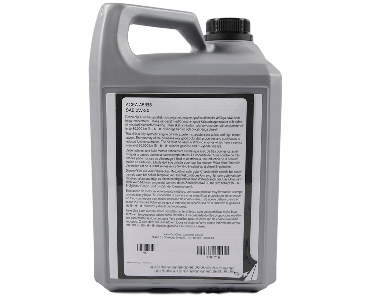 VOLVO engine oil 0W30 4 liters A5 B5 1161719 OE