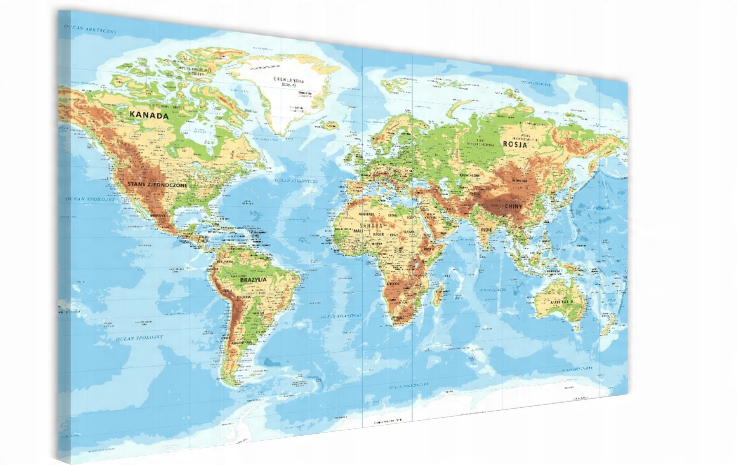 

Obraz obrazy na ścianę mapa świata nazwy Polskie
