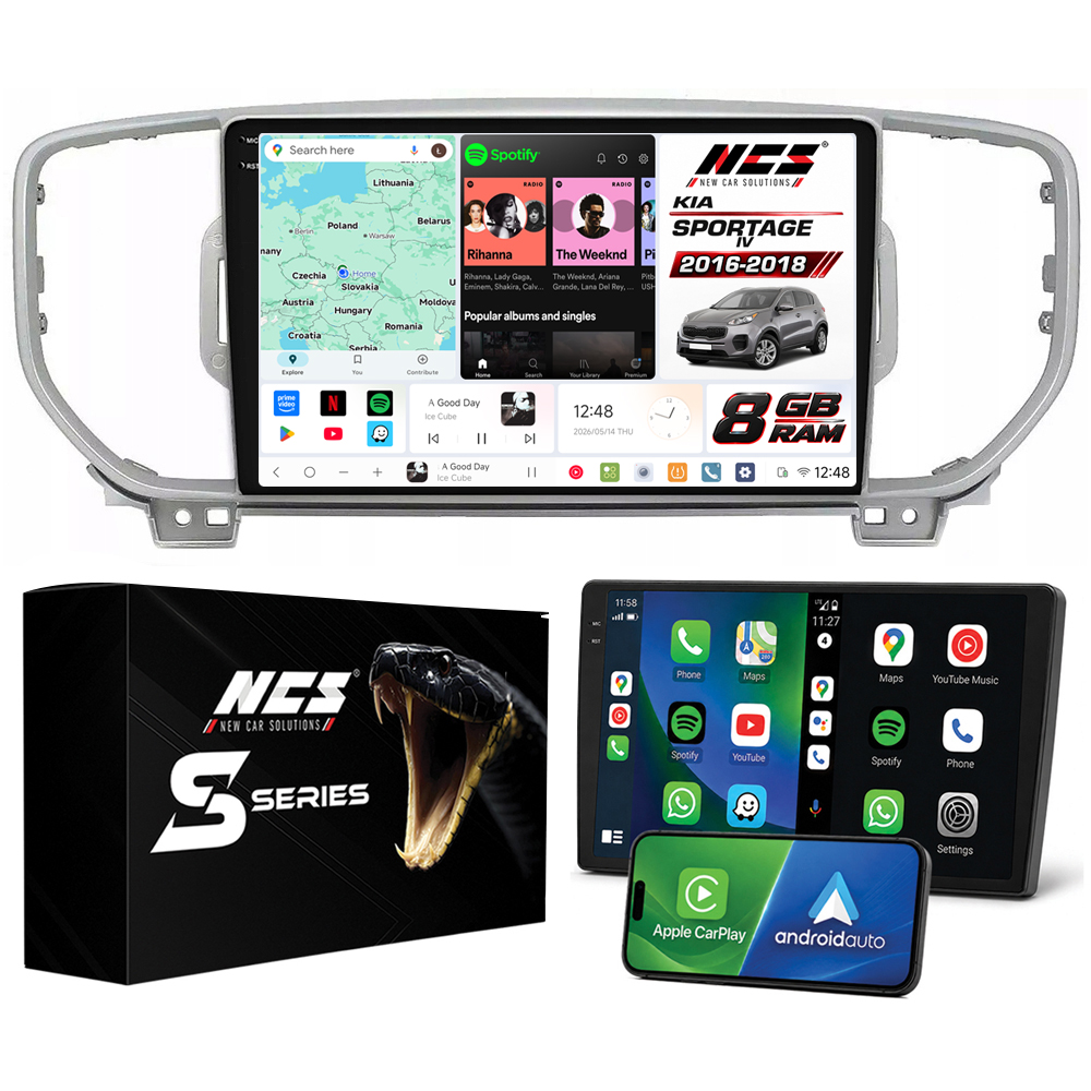 Rádio Navigace Ncs DS9 Kia Sportage IV 2016-2018 Android 8GB Lte 9″