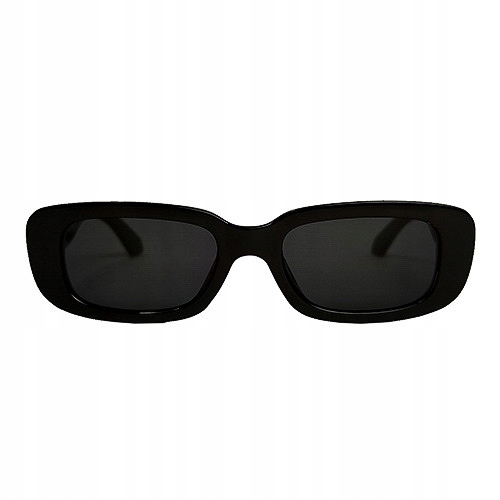 Okulary Prostokątne Czarne Wąski Oprawki Szkła UV