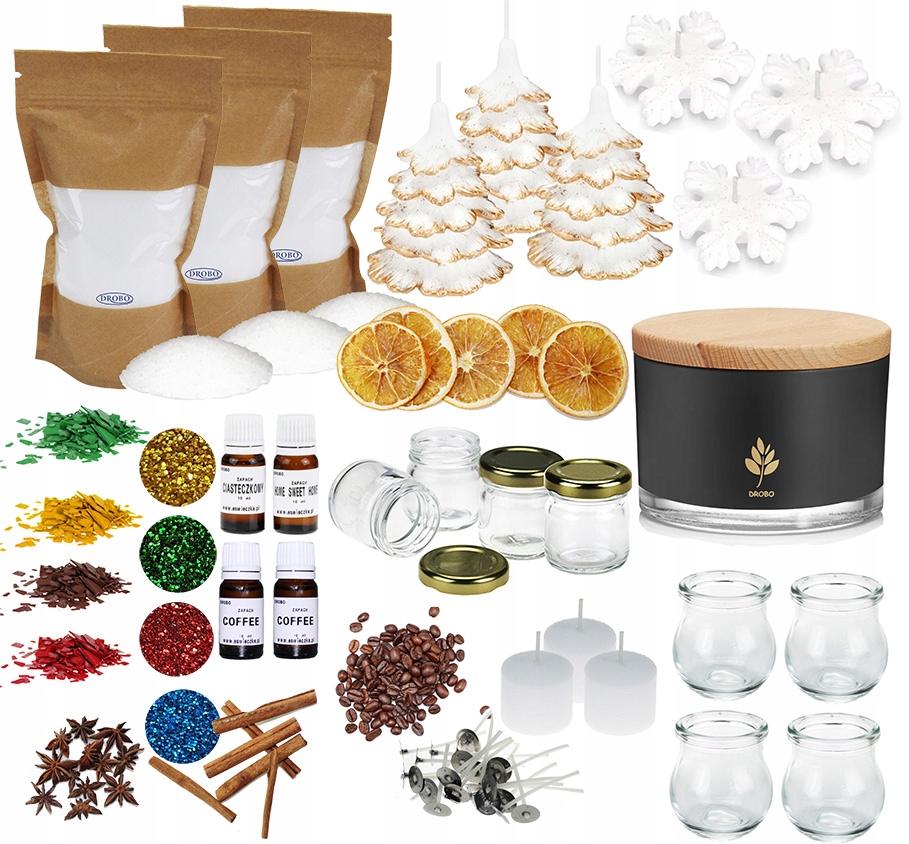 Velká XXL sada na výrobu svíček svíčky pro vánoční dekorace 29