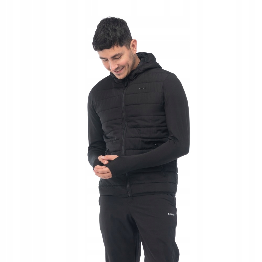 Pánská bunda Hi-tec Core Hino Rychleschnoucí Otvory Palce černá lehká XXXL