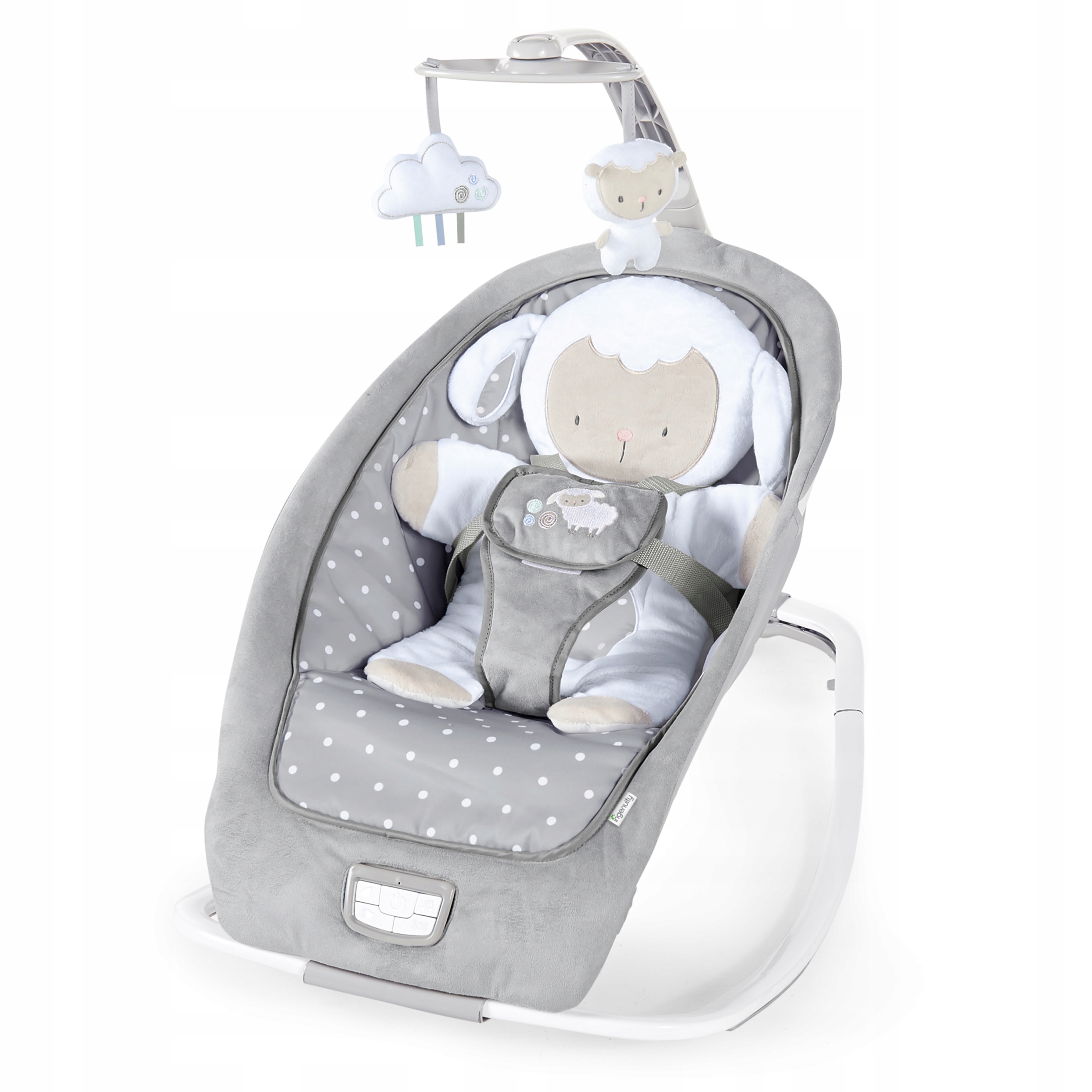 Ingenuity Bujaczek leżaczek z wibracją i dźwiękiem Cuddle Lamb 0m+ do 18kg