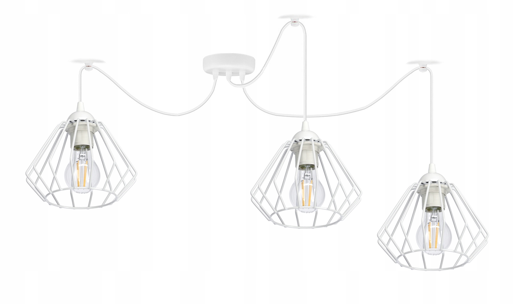 Závěsné stropní svítidlo s lustrem Pajak Druciak Wire 3 bílé stropní lampy