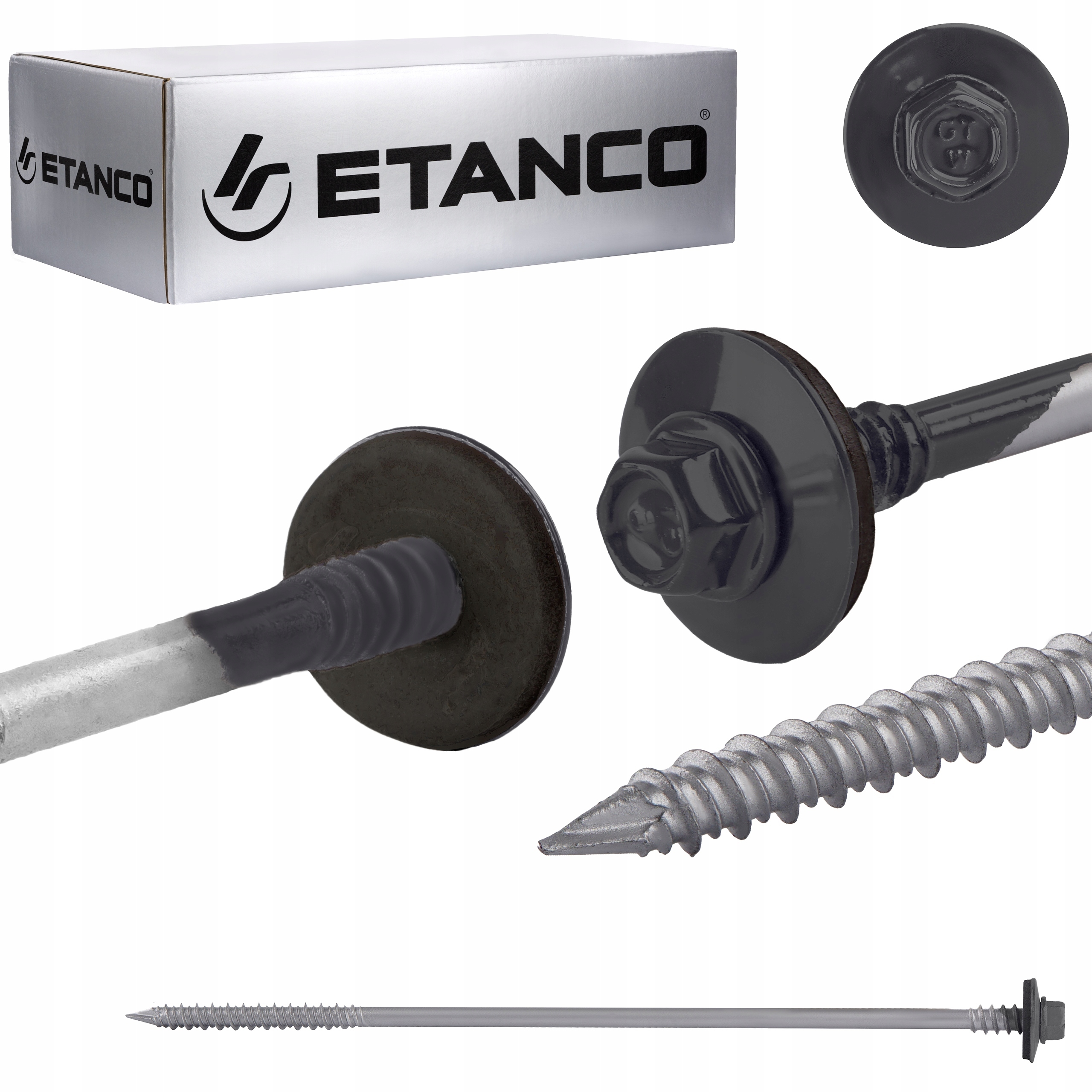Skrutky do sendvičovej dosky 210 mm Ral 7016 100s do betónového dreva Etanco Gtrw