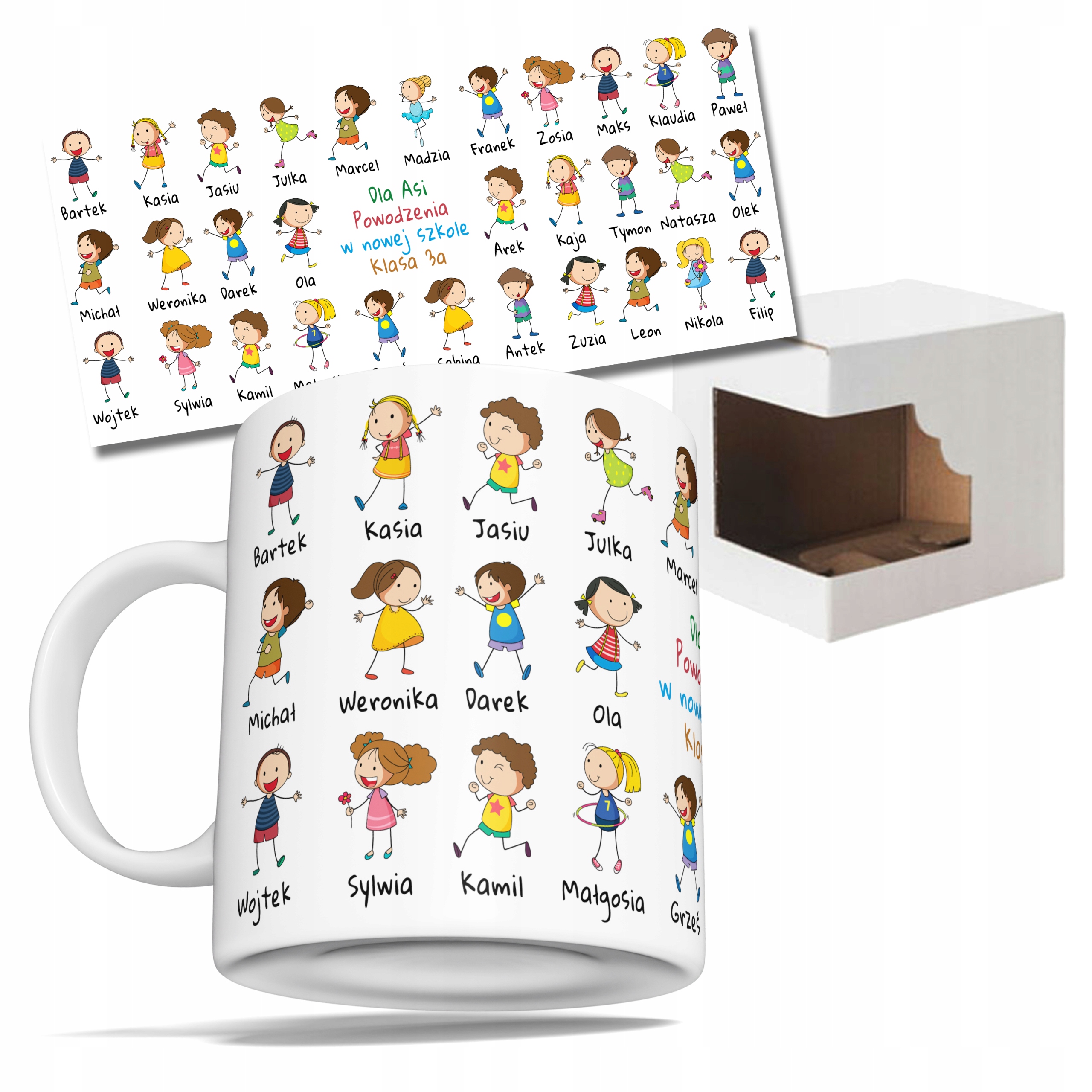 KUBEK dla UCZNIA od KLASY pożegnanie PREZENT Personalizowany IMIONA