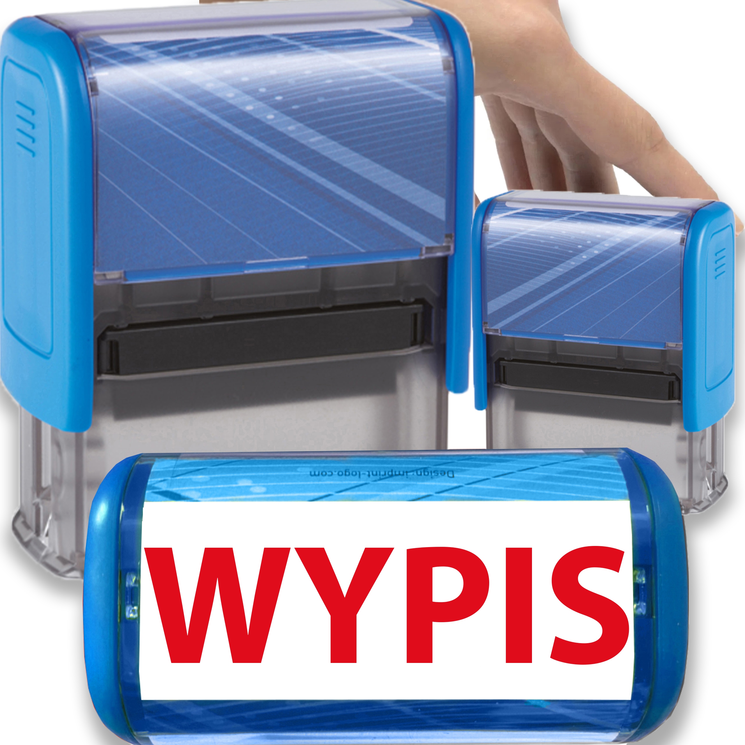 PIECZĄTKA WYPIS TRODAT 8911 DO FIRMY BIURA NIEBIESKA 38x14mm