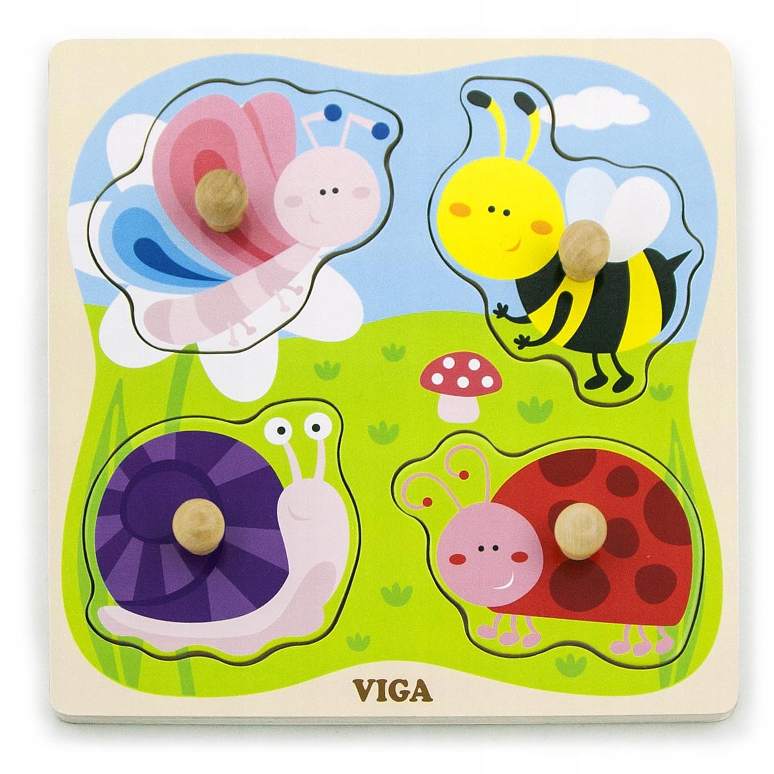 

Viga Drewniane Puzzle z Pinezkami Owady
