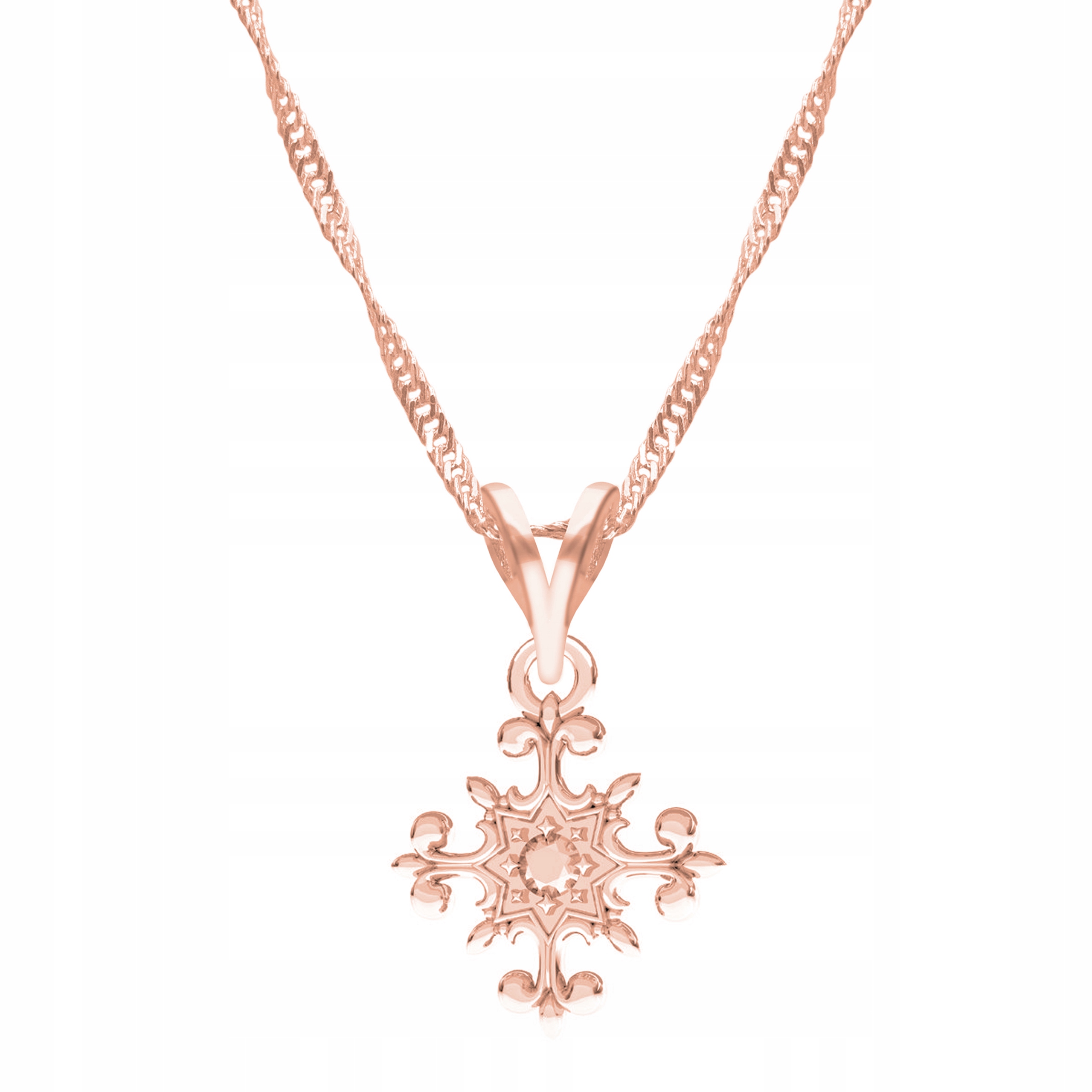 Řetízek zlatý náhrdelník 925 Kříž Křížek