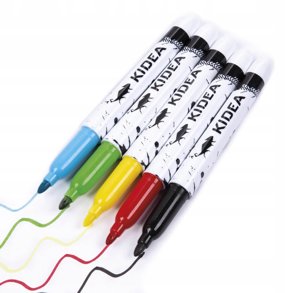 MARKERY FLAMASTRY 5 KOL DO TKANIN BUTÓW KRYJĄCE Marka Kidea