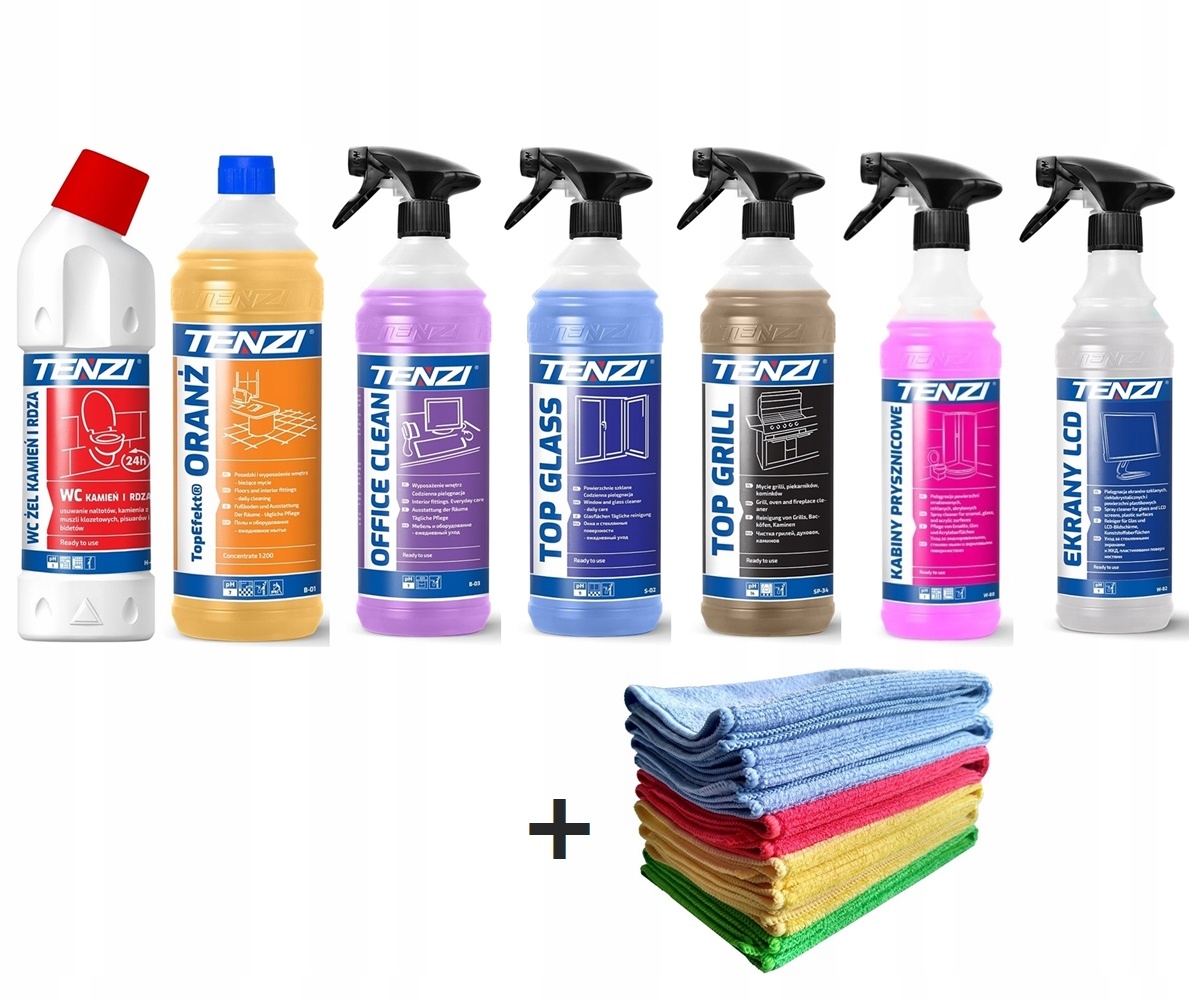 

Zestaw Tenzi Płyn do czyszczenia domu + ściereczki