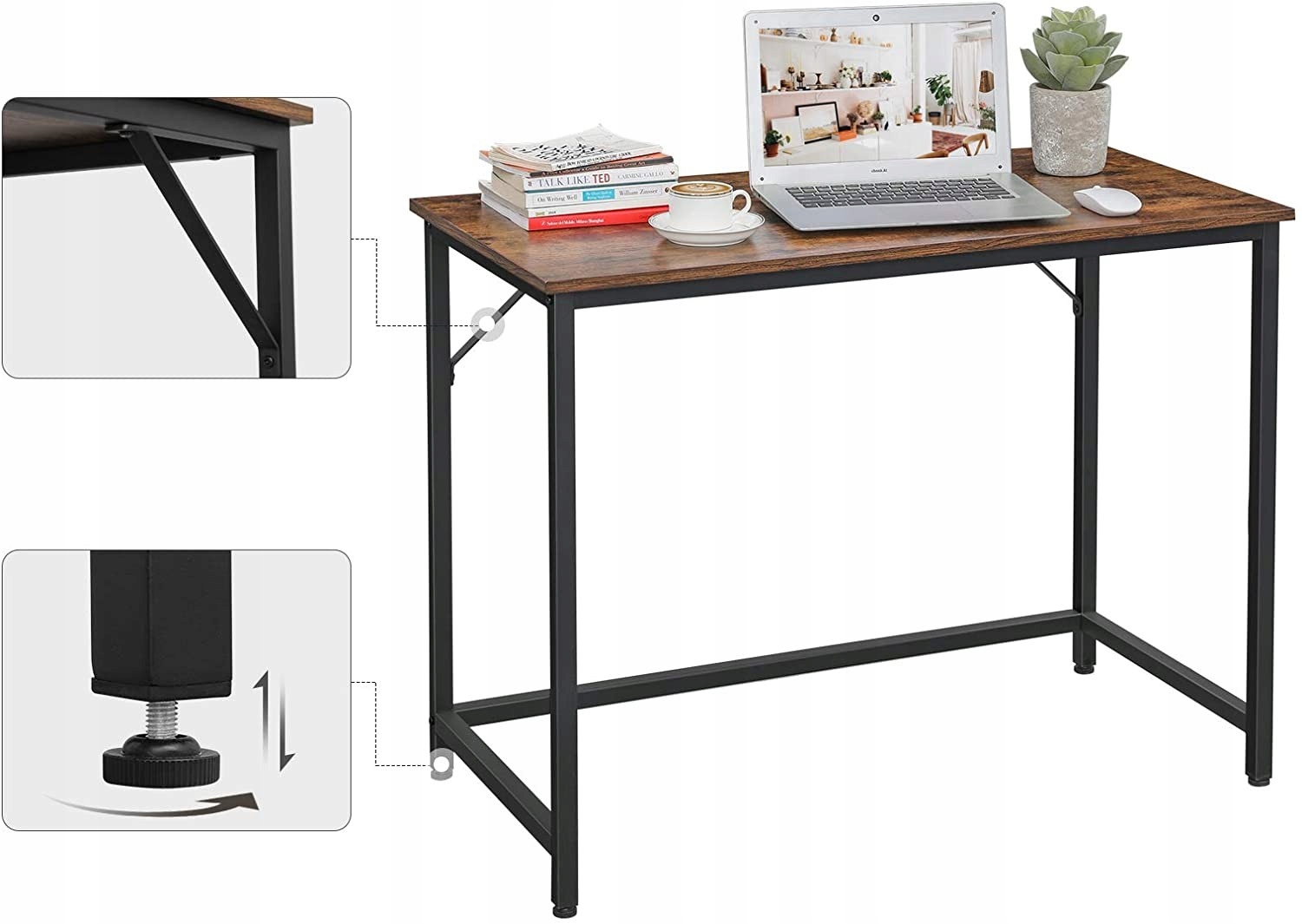 Rohový rustikální počítačový stůl 100 cm Loft